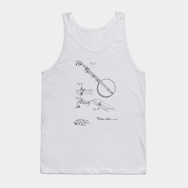 Musical Instrument vintage Patent Drawing Tank Top by skstring